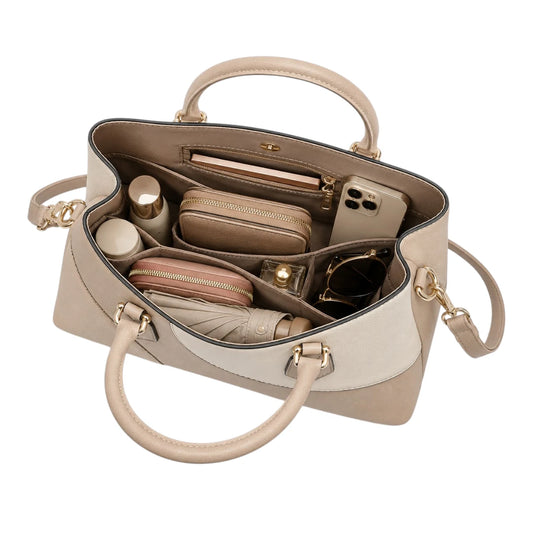 Pouche Ivory Curved Panel Women’s Satchel Handbag