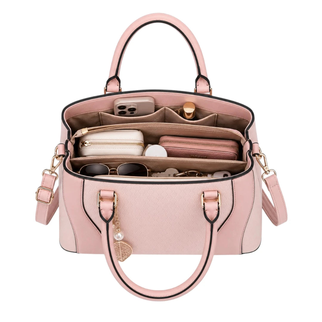 Pouche Pink faux leather Women’s Satchel Handbag