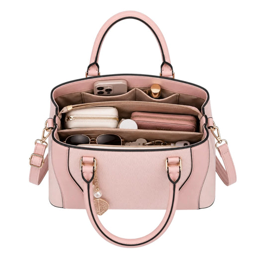 Pouche Pink faux leather Women’s Satchel Handbag